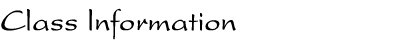 Class Information
